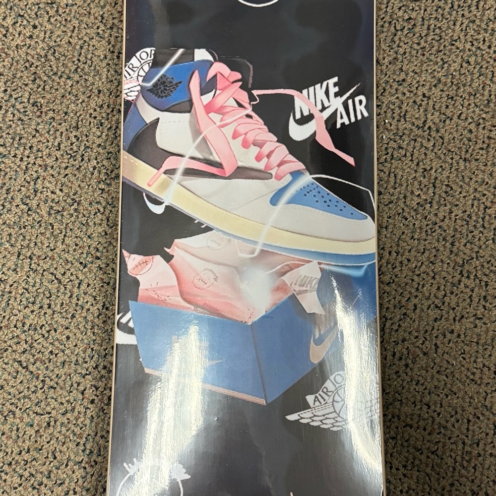 Nike Fragment Air Designed Skateboard Deck - Blue and Pink